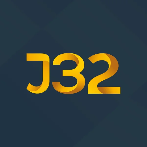 Logotipo de letra y número J32 — Vector de stock