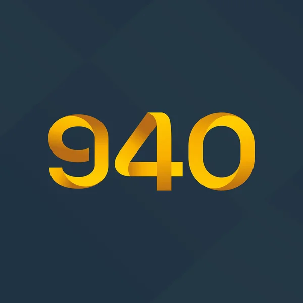 Brief en nummer logo G40 — Stockvector