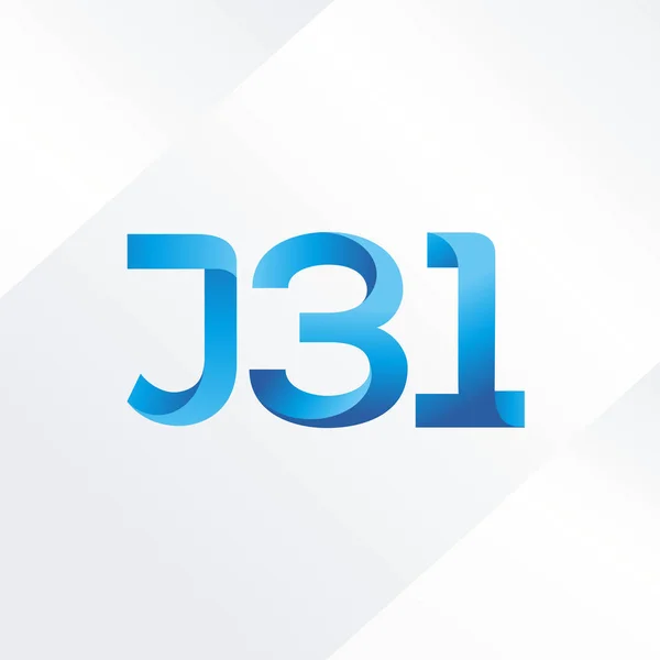 Brev och antal logotyp J31 — Stock vektor