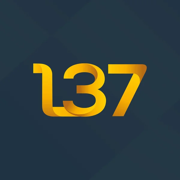 Buchstabe und Zahl Logo l37 — Stockvektor