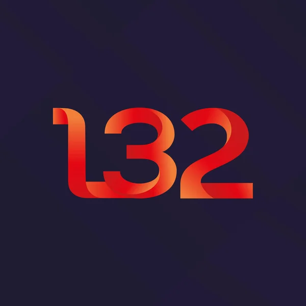 Buchstabe und Zahl Logo l32 — Stockvektor