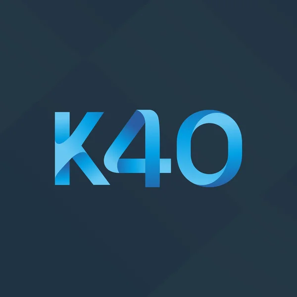 문자와 숫자 로고 K40 — 스톡 벡터