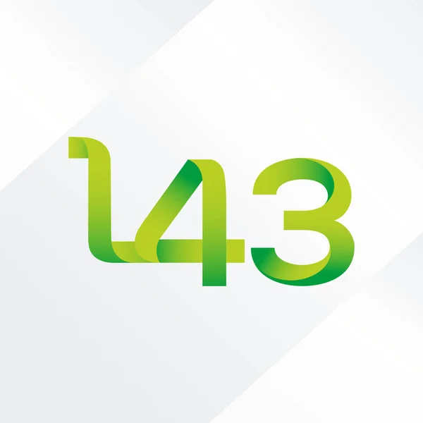Buchstabe und Zahl Logo L43 — Stockvektor