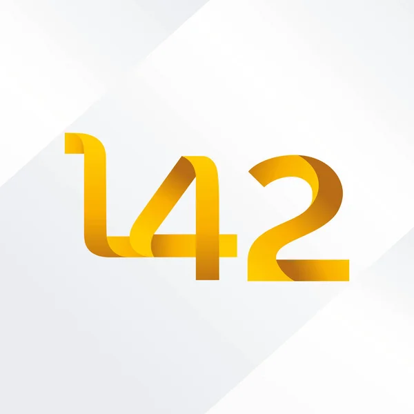 Buchstabe und Zahl Logo l42 — Stockvektor