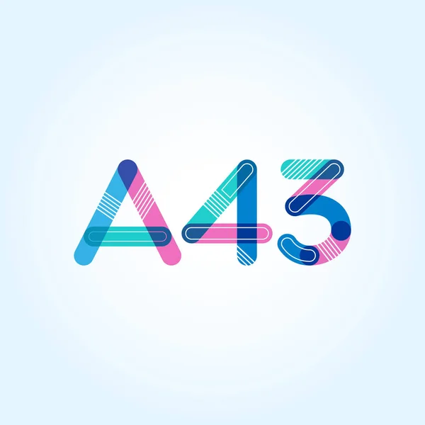 文字と番号ロゴ A43 — ストックベクタ