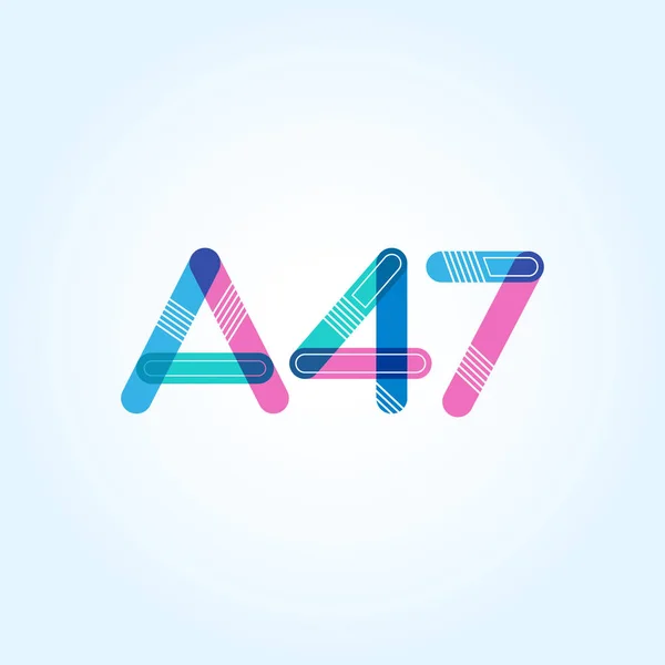 Logotipo de letra y número A47 — Vector de stock