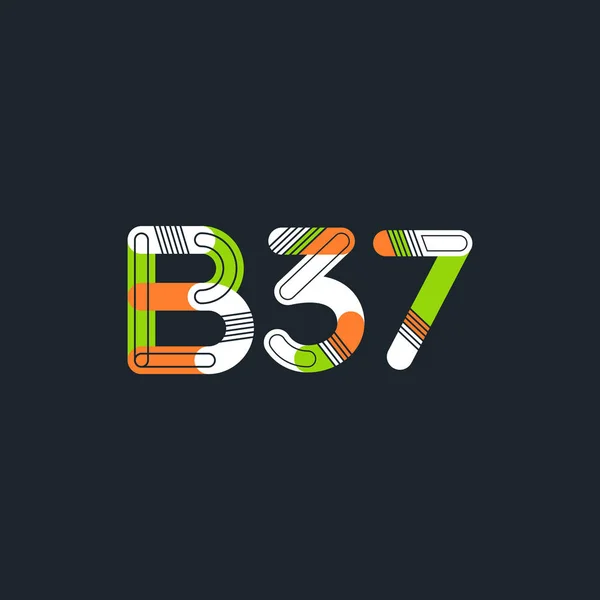 Lettera e numero logo B37 — Vettoriale Stock