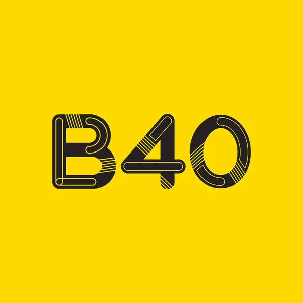 Harf ve sayı logosu B40 — Stok Vektör