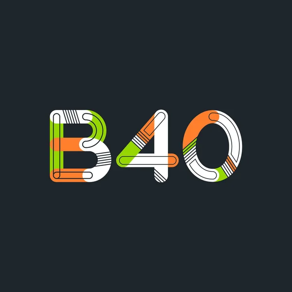 Brief en nummer logo B40 — Stockvector