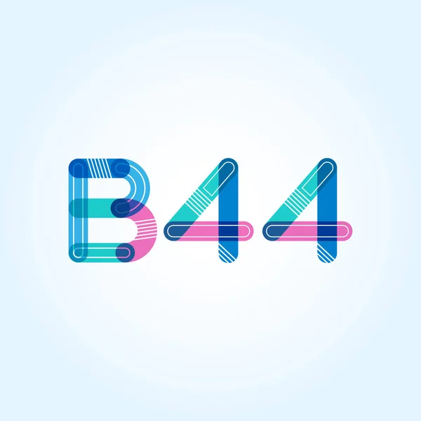 Letter and number logo B44 — Stock Vector