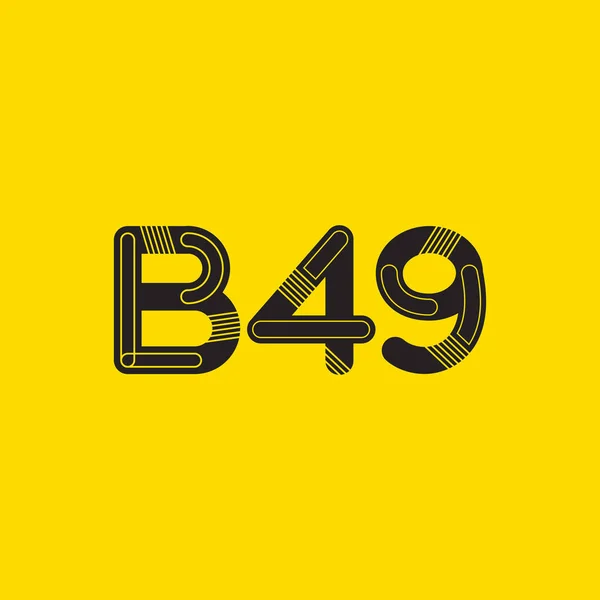 Harf ve sayı logosu B49 — Stok Vektör