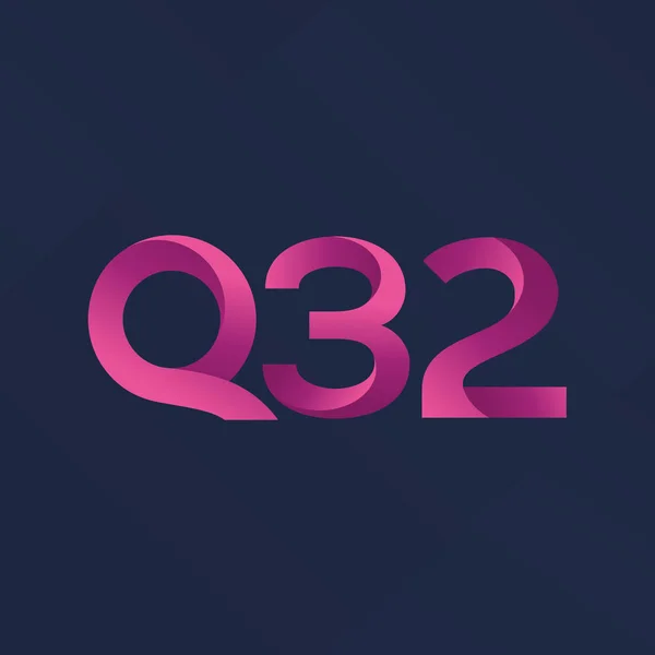 Brief en nummer logo Q32 — Stockvector