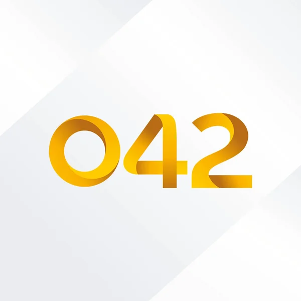 문자와 숫자 로고 O42 — 스톡 벡터