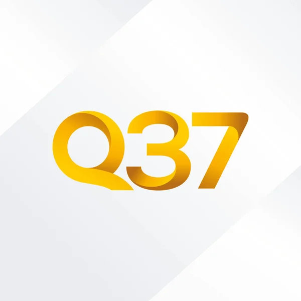 Brief en nummer logo Q37 — Stockvector