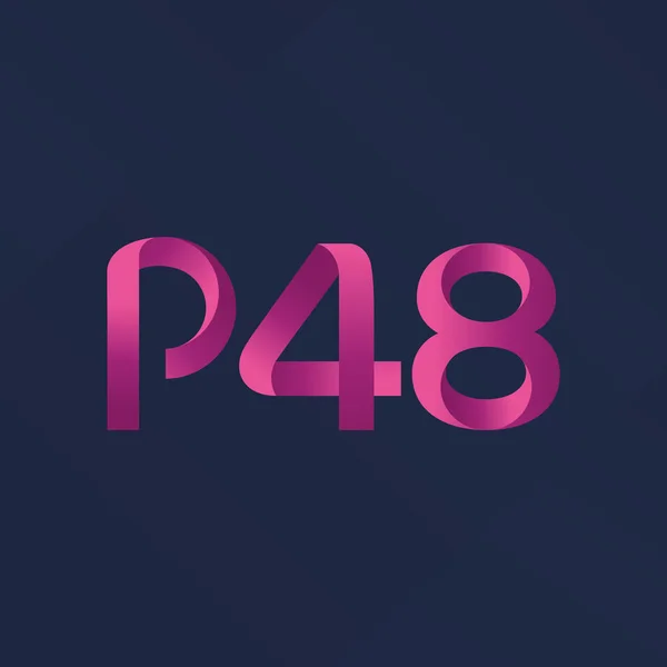 Brief en nummer logo P48 — Stockvector