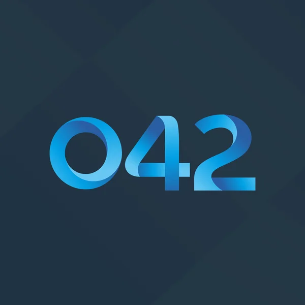 Buchstabe und Zahl logo o42 — Stockvektor