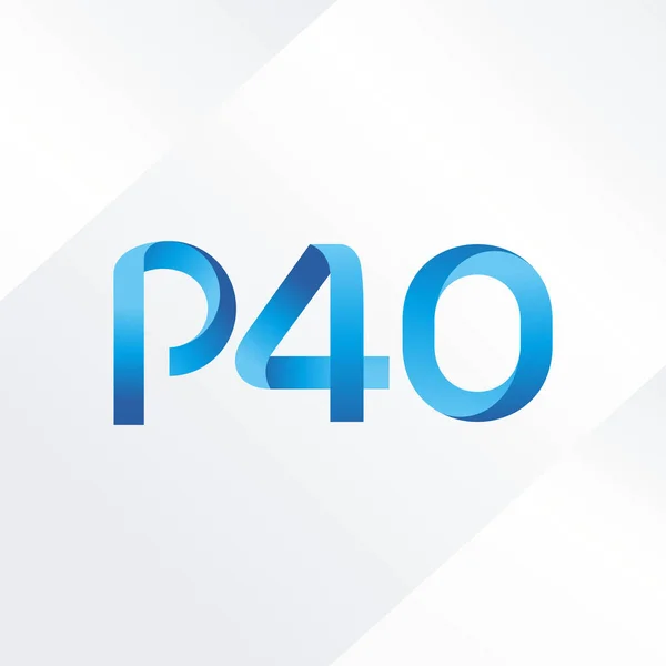 Logotipo de letra y número P40 — Archivo Imágenes Vectoriales