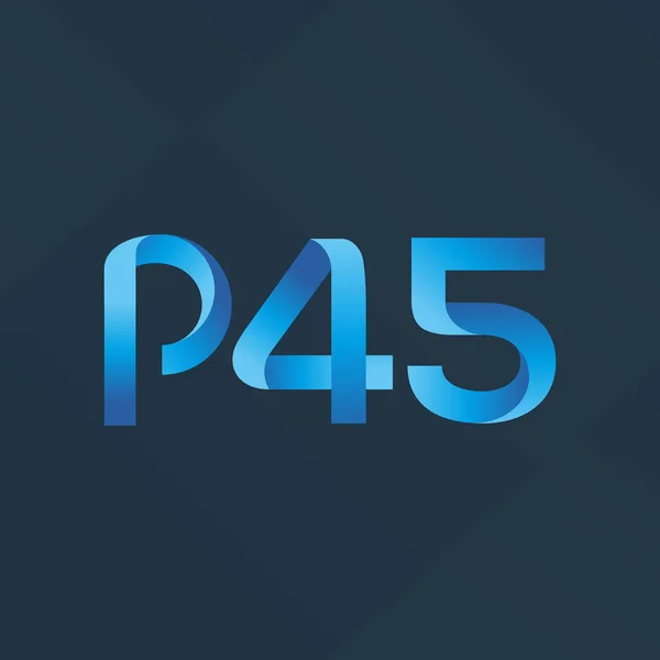 Brief en nummer logo P45 — Stockvector