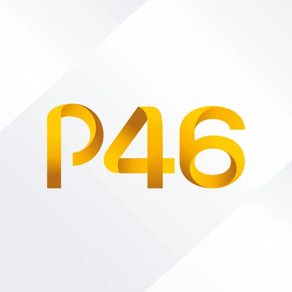 Betű és szám logó P46 — Stock Vector