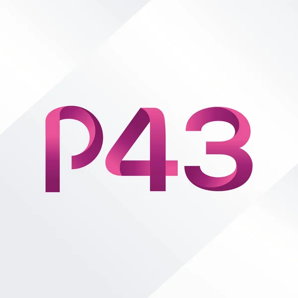 Brief en nummer logo P43 — Stockvector
