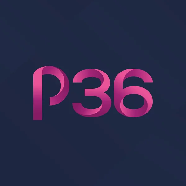 Літера і номерний логотип P36 — стоковий вектор