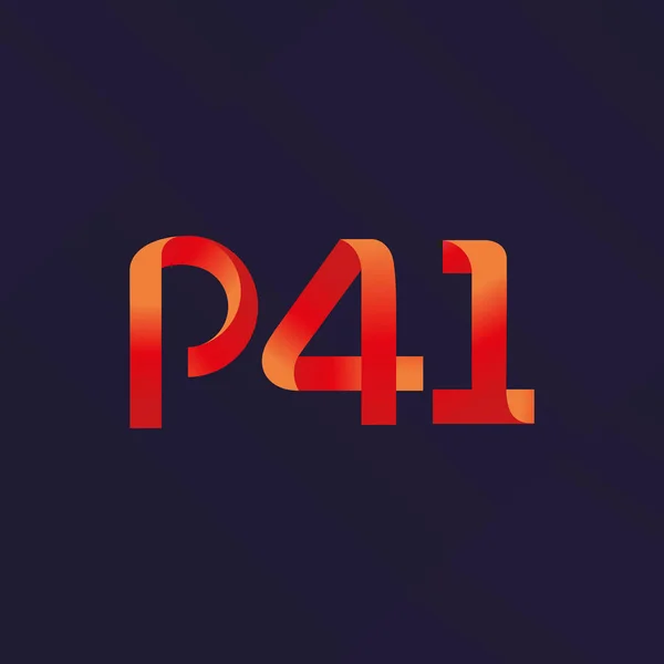 Brief en nummer logo P41 — Stockvector