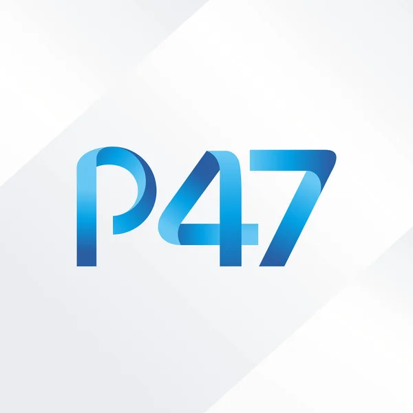 Brief en nummer logo P47 — Stockvector