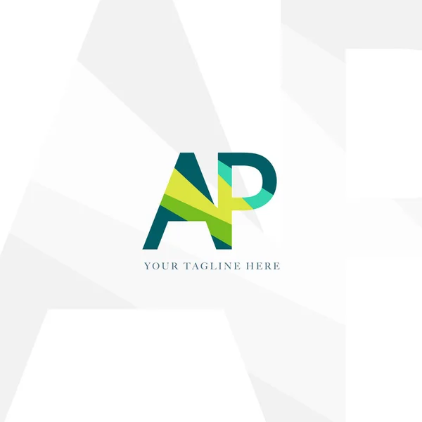 Letras A & P empresa Logo — Vetor de Stock