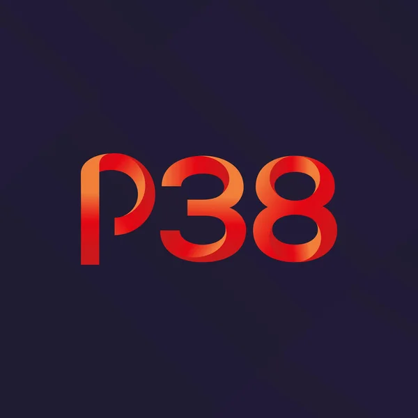 Brief en nummer logo P38 — Stockvector