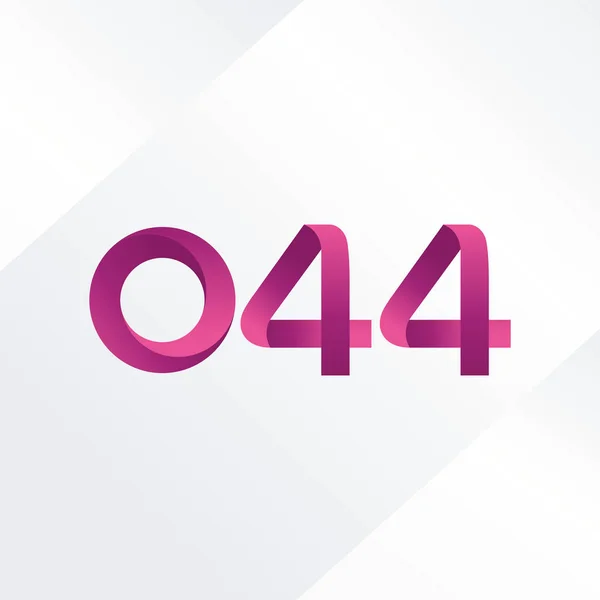 Logotipo da letra e do número O44 —  Vetores de Stock