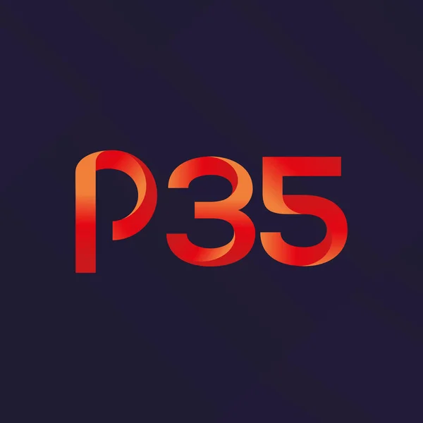 Betű és szám logó P35 — Stock Vector