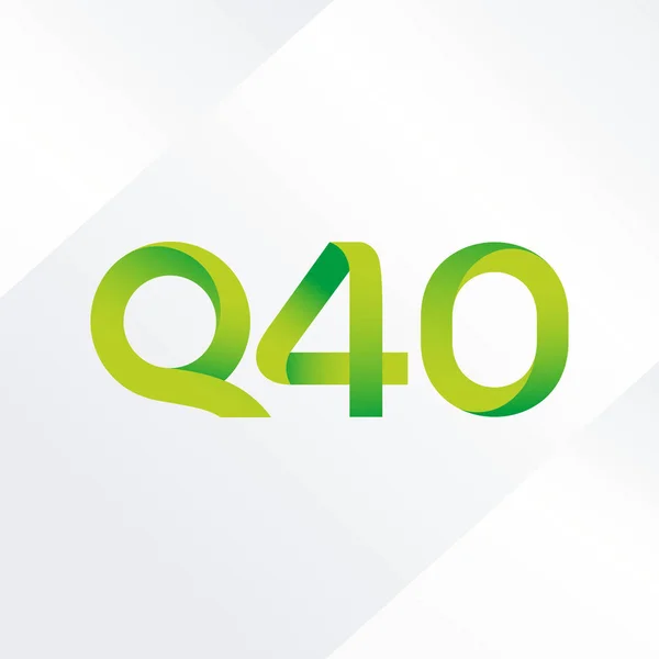 문자와 숫자 로고 Q40 — 스톡 벡터