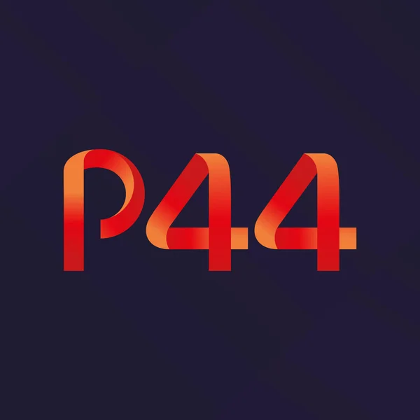 문자와 숫자 로고 P44 — 스톡 벡터