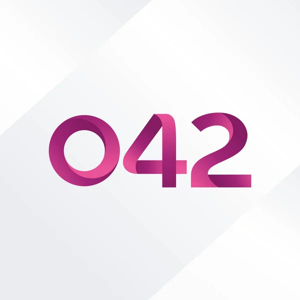 Logotipo da letra e do número O42 —  Vetores de Stock