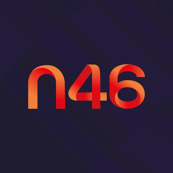 Logo común de la carta N46 — Vector de stock