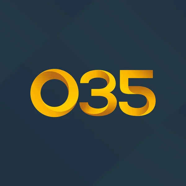 Ortak mektup logo O35 — Stok Vektör