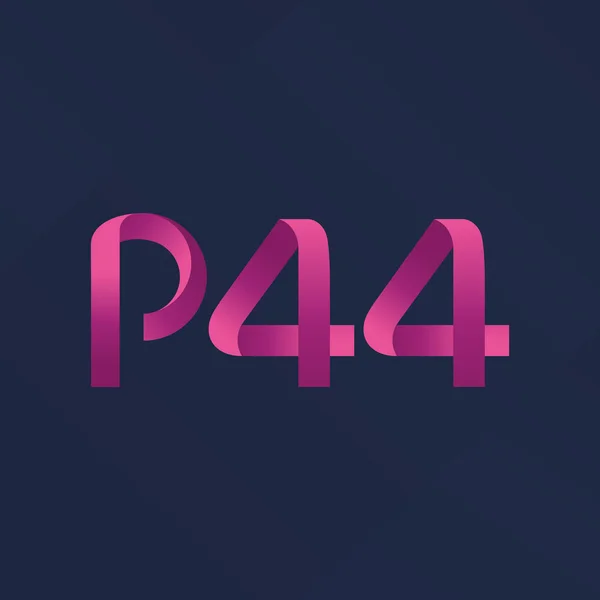 Brief en nummer logo P44 — Stockvector