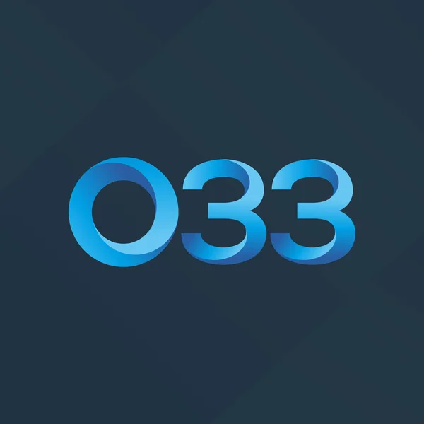 Közös levelet logó O33 — Stock Vector
