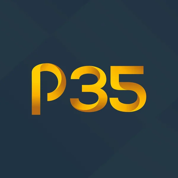 Γράμματος και αριθμού λογότυπο P35 — Διανυσματικό Αρχείο