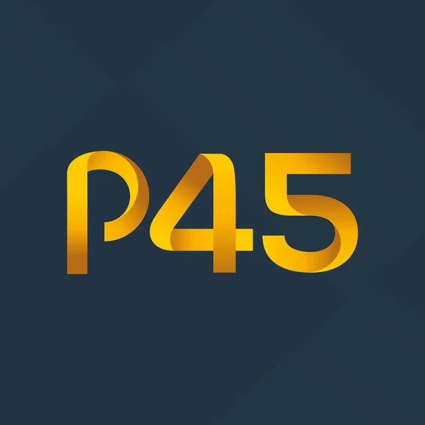 Písmeno a číslo logo P45 — Stockový vektor
