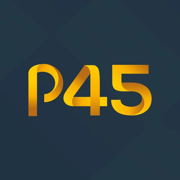 Brief en nummer logo P45 — Stockvector