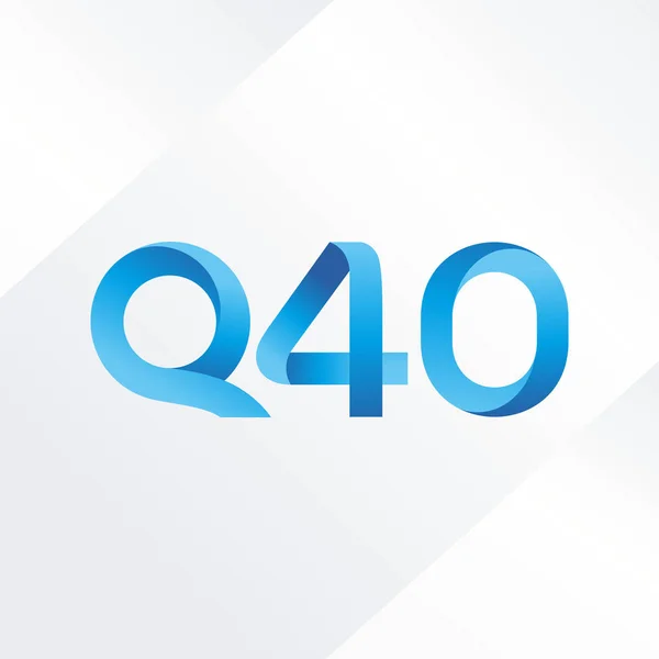 文字と番号ロゴ Q40 — ストックベクタ