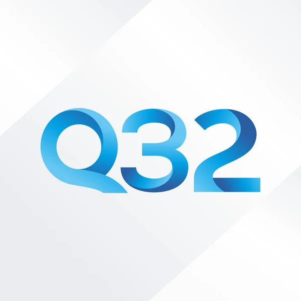 문자와 숫자 로고 Q32 — 스톡 벡터