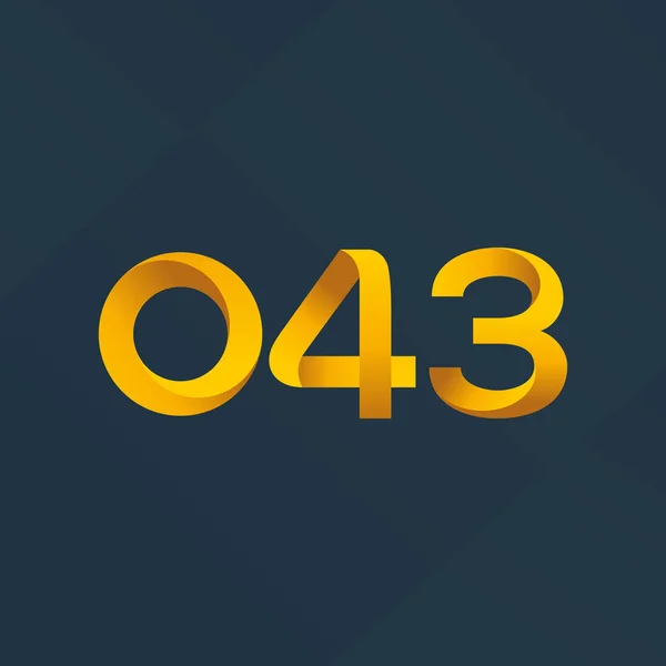 Brev och antal logotyp O43 — Stock vektor