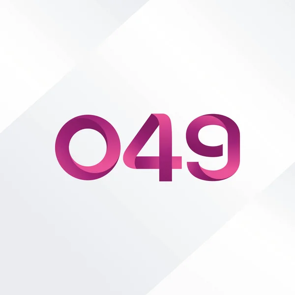 문자와 숫자 로고 O49 — 스톡 벡터