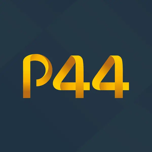 Brief en nummer logo P44 — Stockvector