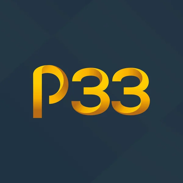 Brief en nummer logo P33 — Stockvector