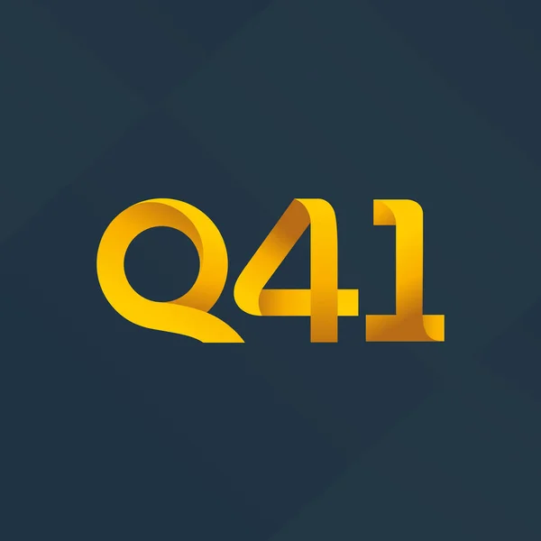 文字と番号ロゴ Q41 — ストックベクタ