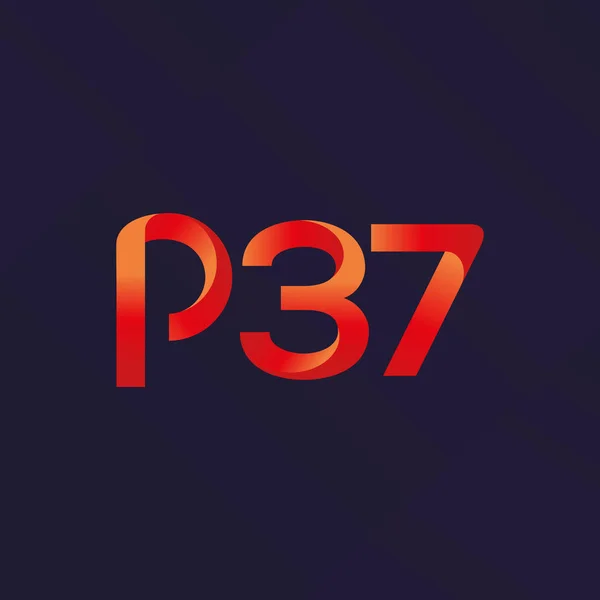 Brief en nummer logo P37 — Stockvector