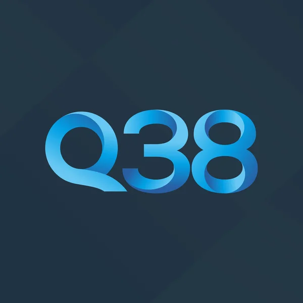 문자와 숫자 로고 Q38 — 스톡 벡터
